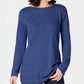 Karen Scott Women's Textured Tunic Sweater Blue Size Small