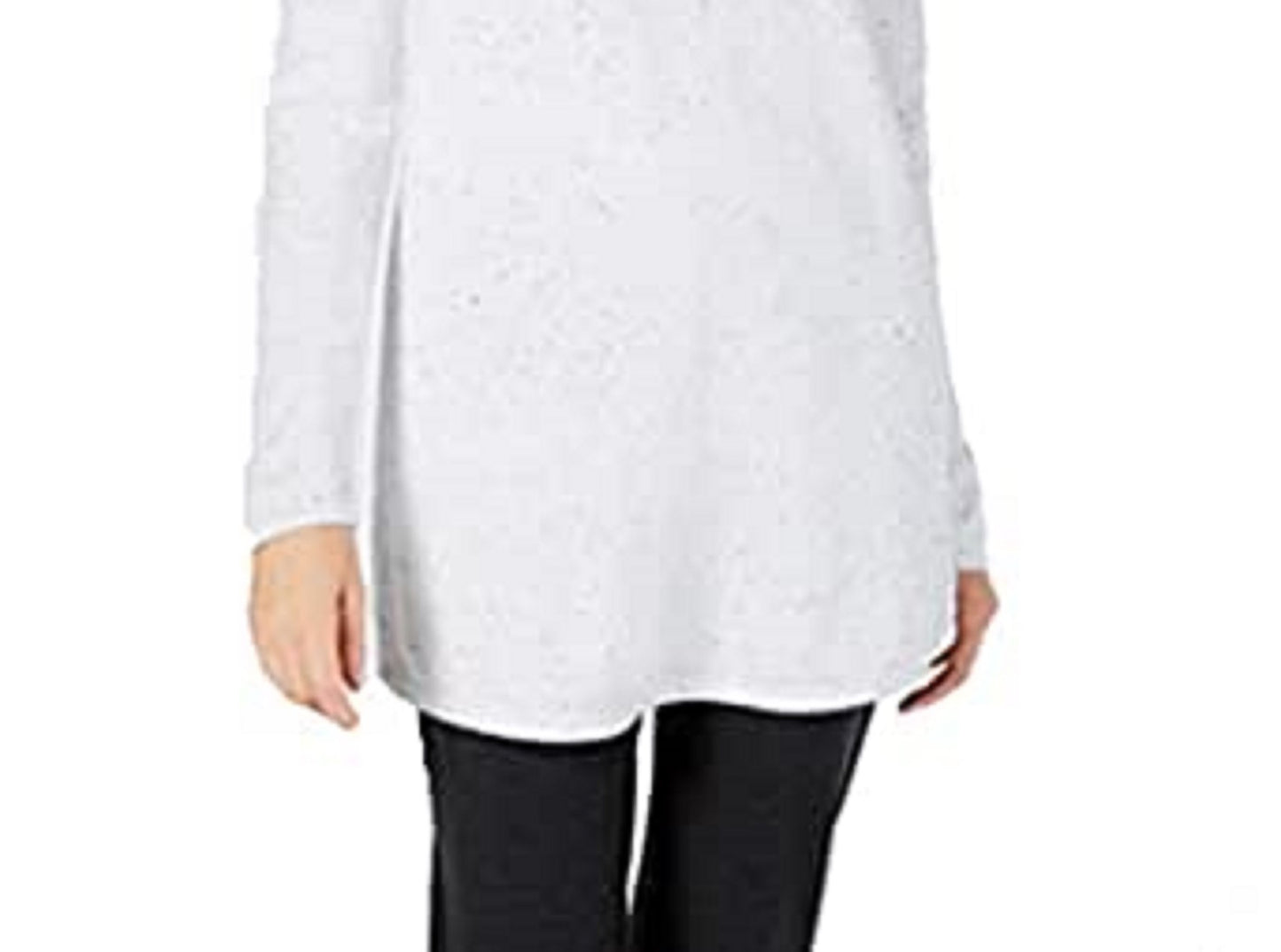 Karen Scott Women's Textured Tunic Sweater White Size Large
