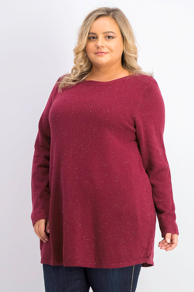Karen Scott Women's Plus Size Curved Hem Tunic Red Size 1X