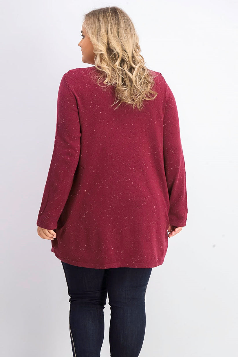Karen Scott Women's Plus Size Curved Hem Tunic Red Size 1X