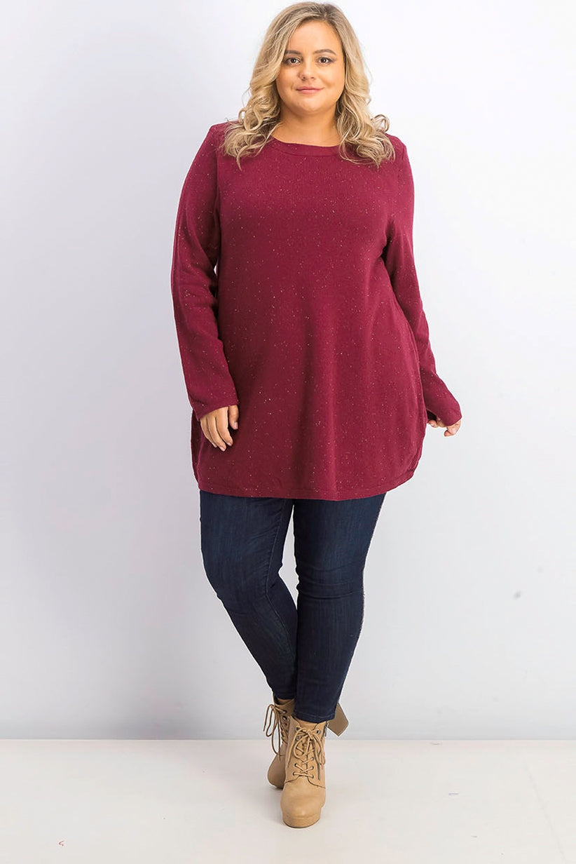 Karen Scott Women's Plus Size Curved Hem Tunic Red Size 1X