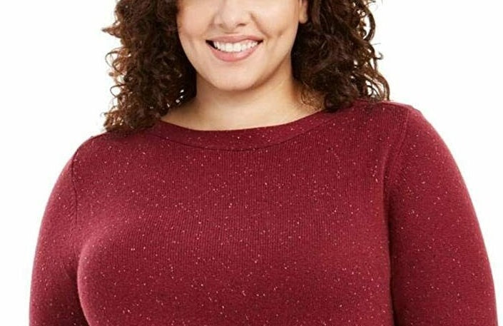 Karen Scott Women's Plus Size Curved Hem Tunic Red Size 0X