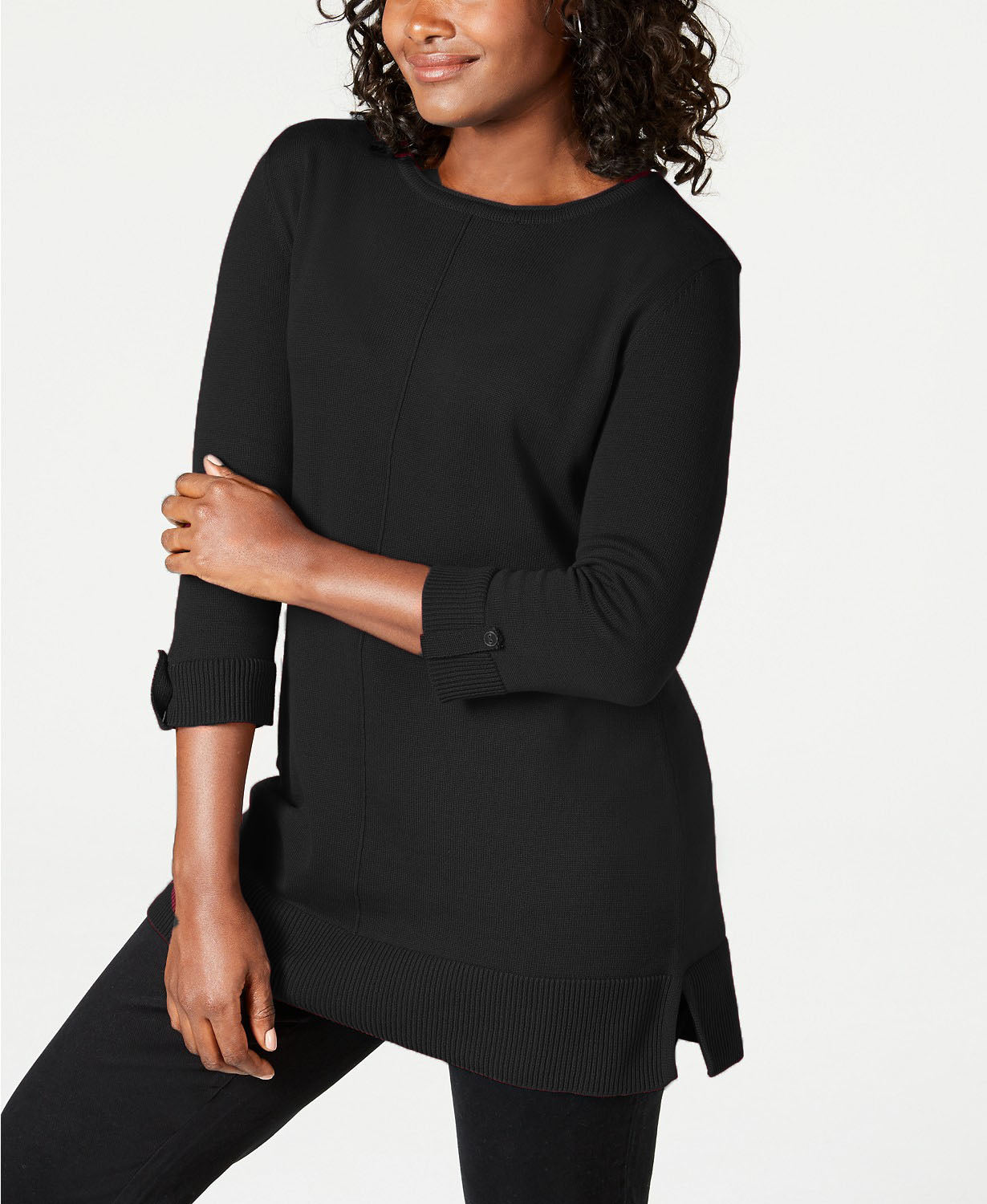 Karen Scott Women's Cotton Sweater Black Size Small