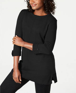 Karen Scott Women's Cotton Sweater Black Size Small