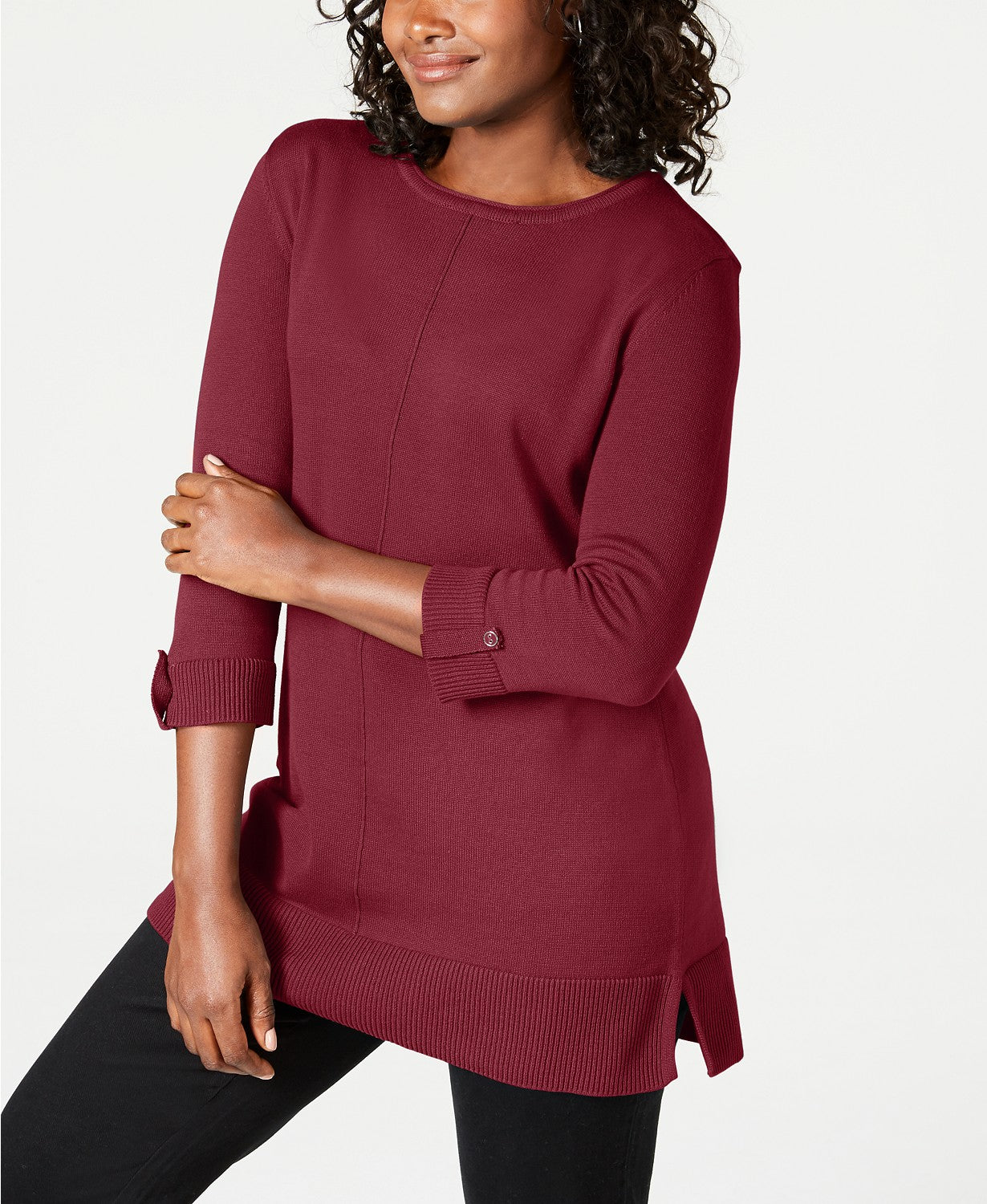 Karen Scott Women's Cotton Sweater Red Size Medium