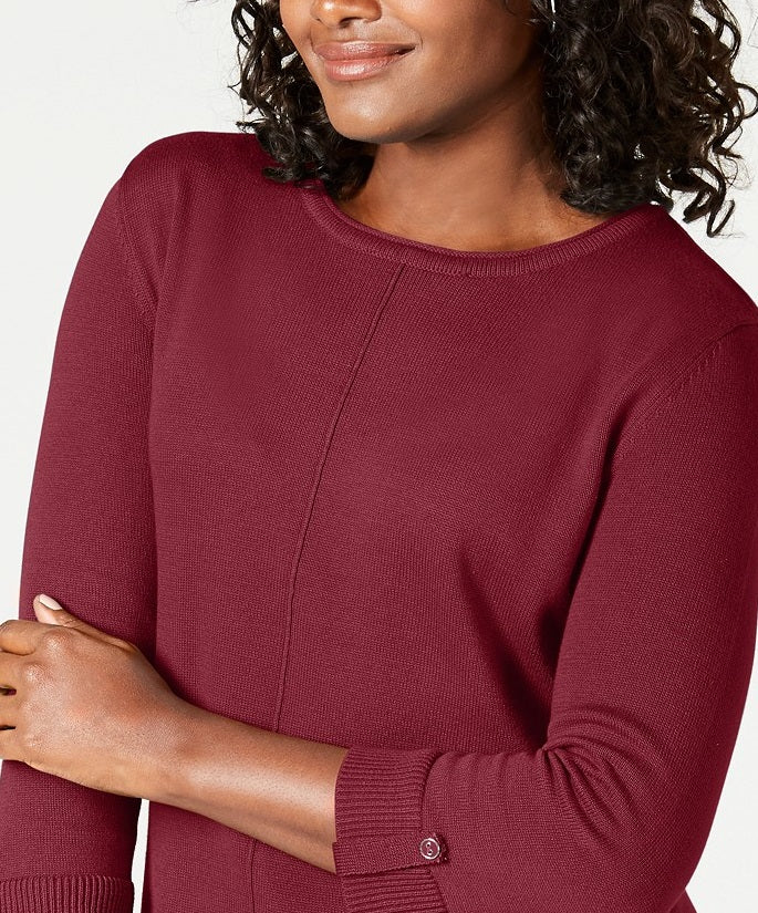 Karen Scott Women's Cotton Sweater Red Size X-Large