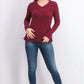 Karen Scott Women's V-Neck Long-Sleeve Sweater Red Size X-Small