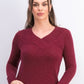 Karen Scott Women's V-Neck Long-Sleeve Sweater Red Size X-Small
