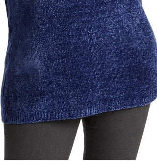 Karen Scott Women's Boat Neck Chenille Sweater Blue Size 1X