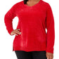 Karen Scott Women's Plus Size Boat-Neck Chenille Sweater Bright Red Size 3X