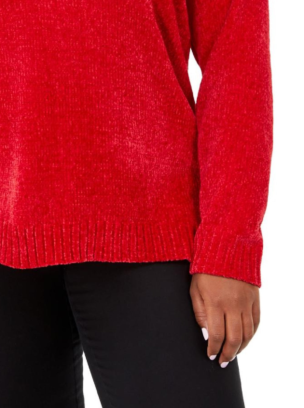 Karen Scott Women's Plus Size Boat-Neck Chenille Sweater Bright Red Size 3X