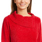 Karen Scott Women's Petite Envelope-Neck Chenille Sweater  Ks Merlot Size Petite Petite