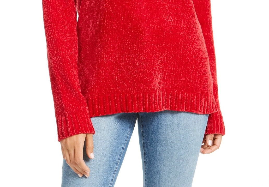 Karen Scott Women's Petite Envelope-Neck Chenille Sweater  Ks Merlot Size Petite Petite