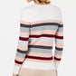Karen Scott Women's Holly Striped Cotton Cable Sweater Red Size Large