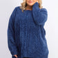 Karen Scott Women's Cable-Knit Chenille Sweater Blue Size Small