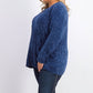 Karen Scott Women's Cable-Knit Chenille Sweater Blue Size Small