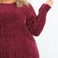 Karen Scott Women's Cable-Knit Chenille Sweater  KS Merlot Size 2 Extra Large