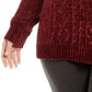 Karen Scott Women's Plus Chenille Cable-Knit Sweater Merlot Size 1X