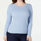 Karen Scott Women's Cotton Baby Cable-Knit Sweater Blue Size Medium