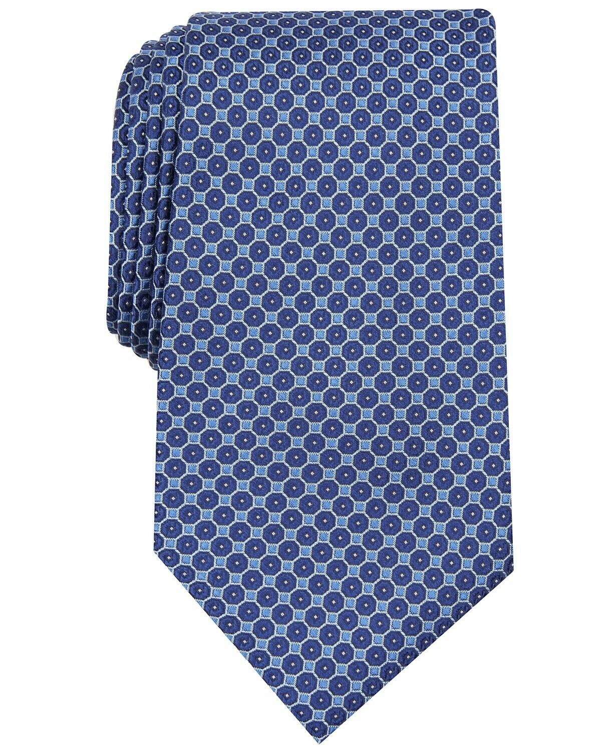 Tasso Elba Men's Medallion Print Tie Navy Size Regular