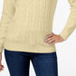 Karen Scott Women's Cable-Knit Faux-Pearl-Button Sweater Yellow Size 2