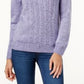 Karen Scott Women's Petite Cable-Knit Sweater  Brightblue Size Petite