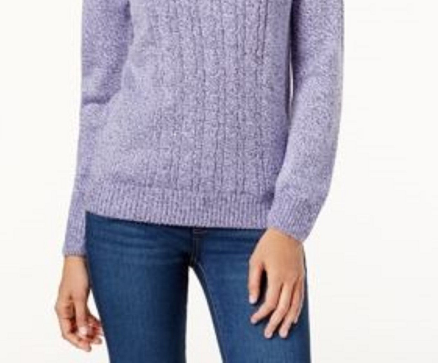 Karen Scott Women's Petite Cable-Knit Sweater  Brightblue Size Petite