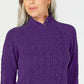 Karen Scott Women's Petite Mock-Neck Cable-Knit Sweater Purple Size Medium