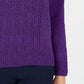 Karen Scott Women's Petite Mock-Neck Cable-Knit Sweater Med Purple Size Petite Small