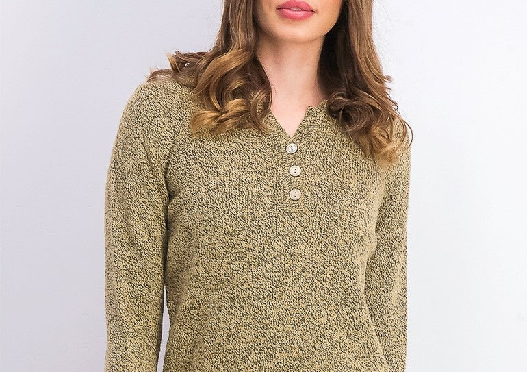 Karen Scott Women's Petite Point-Collar Sweater Brown Size Petite Small