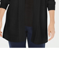 Karen Scott Women's Open-Front Long-Sleeve Cardigan Black Size Small