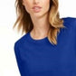 Maison Jules Women's Solid T-Shirt Blue Size Extra Small