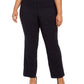 Alfani Women's Plus Size Pull-On Plaid Pants Navy Size 28