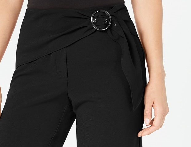 Alfani Women's Petite Cropped Belted Culottes Black Size 4