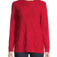 Karen Scott Women's Diamond Cable-Knit Sweater  Red Size Extra Small