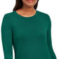 JM Collection Women's Button-Cuff Crewneck Sweater Dark Green Size 2 Extra Large