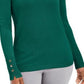 JM Collection Women's Button-Cuff Crewneck Sweater Dark Green Size 2 Extra Large