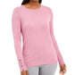 JM Collection Women's Button-Cuff Crewneck Sweater Pink Size Small