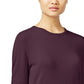 JM Collection Women's Button-Cuff Crewneck Sweater Purple Size Extra Large