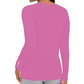 JM Collection Women's Button-Sleeve Crew-Neck Sweater Pink Size X-Large
