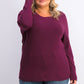 JM Collection Women's Collection Button-Cuff Crewneck Sweater  Medium Red Size Large