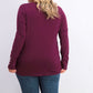 JM Collection Women's Collection Button-Cuff Crewneck Sweater  Medium Red Size Large