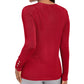 JM Collection Women's Button-Cuff Crewneck Sweater Wine Size Extra Large