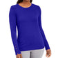 JM Collection Women's Petite Button-Cuff Crewneck Sweater Blue Size XL
