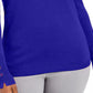 JM Collection Women's Petite Button-Cuff Crewneck Sweater Blue Size XL