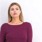 JM Collection Women's Petite Button-Cuff Crewneck Sweater  Berried Treasur Size Petite  Medium