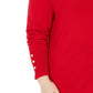 JM Collection Women'sCollection Plus Size Button-Cuff V-Neck Sweater  Red Size 2 Extra Large