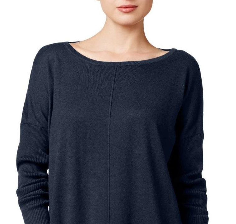 Style & Co Women's Ribbed-Knit Sweater Dress  Navy Size Large