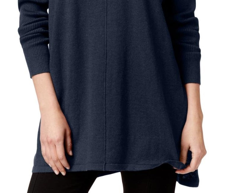 Style & Co Women's Ribbed-Knit Sweater Dress  Navy Size Large