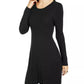 Style & Co Women's Ribbed-Knit Sweater Dress Black Size X-Large